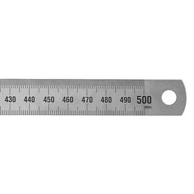 Stållineal 500x18x0,5 mm Smal og bøjelig med aflæsning højre-mod-venstre
