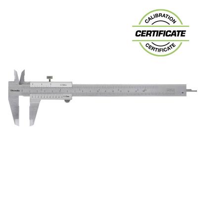 Skydelære med låseskrue 0-150 x 0,05 mm med kæbelængde 40 mm (Inkl. Certifikat)