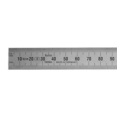 Stållineal 1000x18x0,5 mm Smal og bøjelig med aflæsning venstre-mod-højre