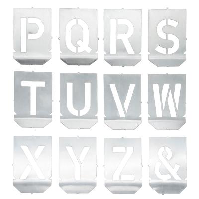 Stencil sæt med bogstaver A-Z+& med 20 mm tegnhøjde (27 dele)