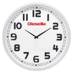 vægur Ø61 cm med kraftig plastramme og klassisk hvid urskive