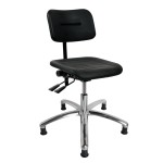 DYNAMO arbejdsstol med sæde/ryg i PU-skum, glidesko og indstilling af sæde- og ryg (600-860 mm)