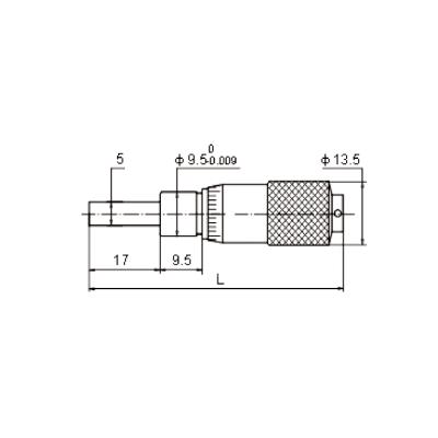 Indbygnings mikrometerskrue 0-15,0x0,01 mm med planparallel måleflade