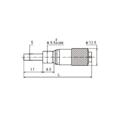 Indbygnings mikrometerskrue 0-15,0x0,01 mm med konveks måleflade
