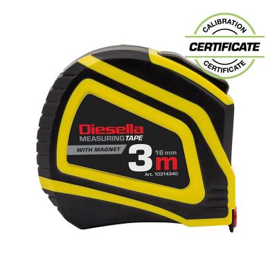 Båndmål 3Mx16MM Gummibelagt ABS hus med Auto-Lock og magnet (MID Klasse II) (Inkl. Certifikat)