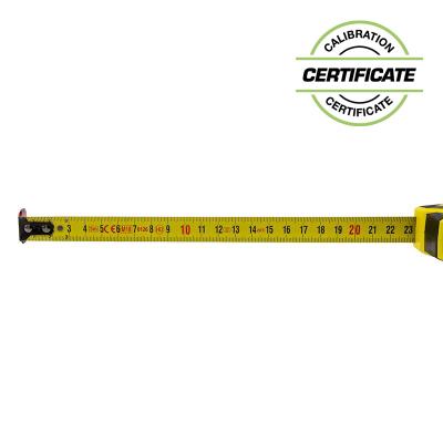 Båndmål 8Mx25MM Gummibelagt ABS hus med Auto-Lock og magnet (MID Klasse II) (Inkl. Certifikat)