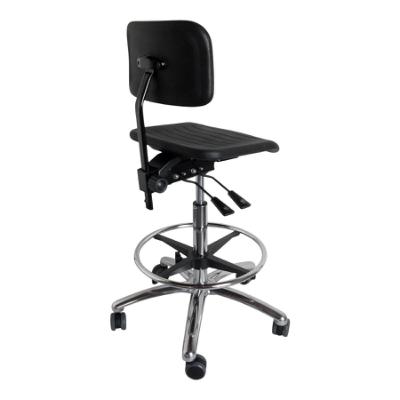 DYNAMO arbejdsstol med sæde/ryg i PU-skum, hjul og indstilling af sæde- og ryg (600-860 mm)