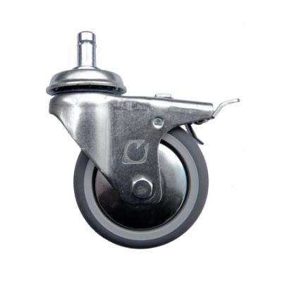 Reservehjul Ø75 mm med bremse med Ø11 mm stift med løbebane